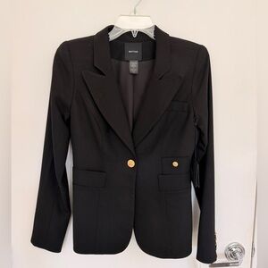 SMYTHE Women's Black Blazer with Gold Accents